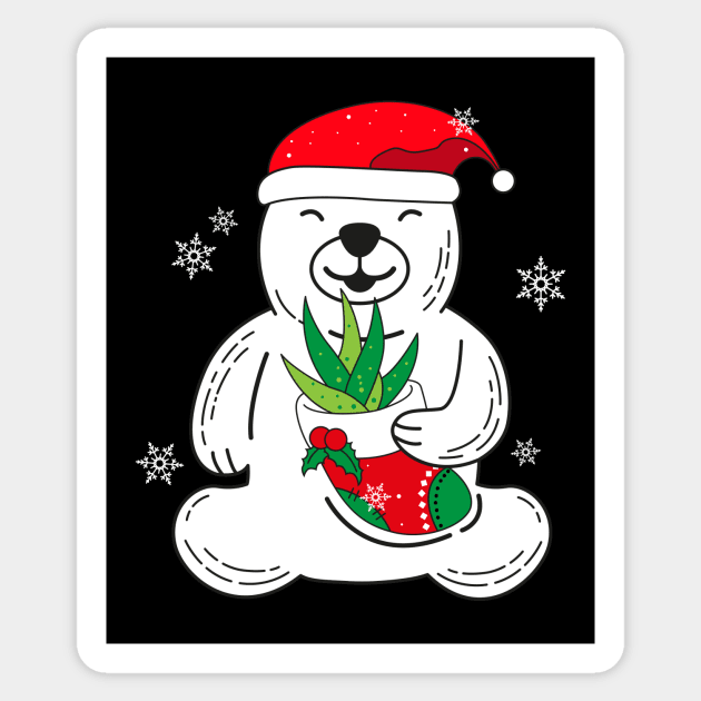 Santa Bear Sticker by Riczdodo